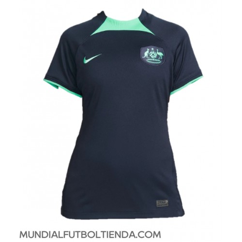 Camiseta Australia Segunda Equipación Replica Mundial 2022 para mujer mangas cortas